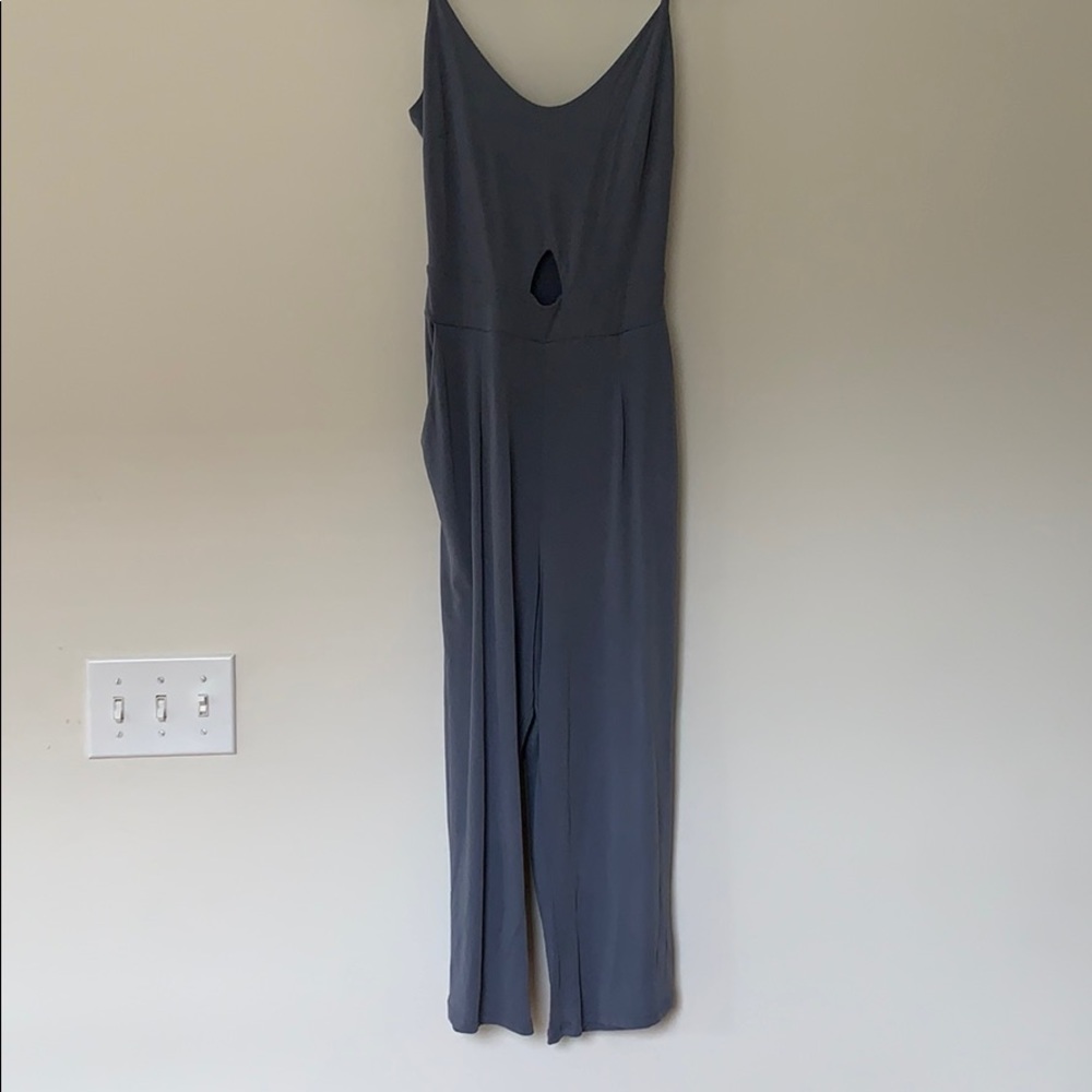 Super soft, light blue lounge jumpsuit.